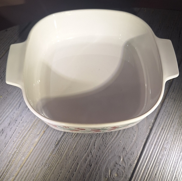 VIntage CorningWare Rosemarie Pink Tulip Casserole Dish. - Picture 2 of 4